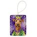 Irish Terrier King Of Mardi Gras Porcelain Ornament Christmas Tree Hanging Decorations For Home Christmas Holiday, Rectangle, Gift, Multicolor_maomaolike.com