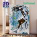 Tennis Themed Painting Poster, Bold Abstract Dynamic Female Tennis Player In Action Poster, Vibrant Sports-inspired Wall Art Ideal For Gym, Sports_maomaolike.com