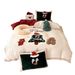 Christmas Lamb Wool Four-Piece Milk Velvet Thickened Winter Warm Cartoon Holiday Bedding Set_maomaolike.com