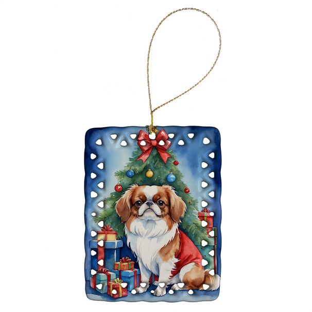 Japanese Chin Christmas Reindeer Porcelain Ornament Christmas Tree Hanging Decorations For Home Christmas Holiday, Rectangle, Gift, Multicolor_maomaolike.com
