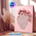 Islamic 99 Names Of Allah Heart-shaped Painting Poster, Soft Pink Floral Delicate Arabic Calligraphy Poster, Elegant Religious Decorative Piece Ideal_maomaolike.com