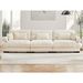 Extra Large 3 Seat Modern Velvet Sofa, Oversize Sofa, Clould Like Comfortable Seat And Back Support, With Waist Pillows And Throw Pillows, Cream_maomaolike.com
