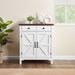 Farmhouse Buffet Cabinet With Drawer And Adjustable Shelf, Rustic White & Honey Brown Storage Cabinet, Barn Door Accent Sideboard For Kitchen, Living Room, Entryway_maomaolike.com