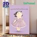 Cute Chubby Cartoon Girl Painting Poster, Soft Purple-toned Whimsical Poster, Warm Playful Artwork Of Girl In Striped Dress, Ideal Decor For Bedroom_maomaolike.com