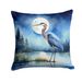 Blue Heron Under The Moonlight Throw Pillow Machine Washable, Indoor Outdoor Decorative Pillow For Couch, Bed Or Patio, 14Hx14W_maomaolike.com
