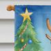 Terrier Christmas Reindeer House Flag Large Porch Sleeve Pole Decorative Outside Yard Banner Artwork Wall Hanging, Polyester, House Size, Multicolor_maomaolike.com