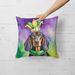 Black And Tan Coonhound King Of Mardi Gras Throw Pillow Machine Washable, Indoor Outdoor Decorative Pillow For Couch, Bed Or Patio, 18Hx18W_maomaolike.com