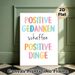 Positive Thoughts Affirmation Painting Poster, Pastel Watercolor Colorful Typographic Poster, Uplifting Inspirational Decor For Home Office, Living_maomaolike.com