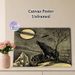 Howling Wolf & Creepy Creature Painting Poster, Vintage Stippling Style Night Scene Poster, Spooky Atmospheric Decor Suitable For Living Room, Bedroom_maomaolike.com