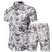 Men's Clothing Short Sleeve Shirt Printed Shirt Set _maomaolike.com