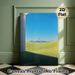 Urban & Pastoral Landscape Painting Poster, Serene Minimalist Scenic Poster, Calming City Skyline With Rolling Green Hills Design, Ideal For Living_maomaolike.com