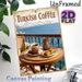 Turkish Coffee Painting Poster, Warm-toned Coastal Terrace Scene Poster, Nostalgic Design Ideal For Coffee Shops, Dining Areas And Home Walls_maomaolike.com