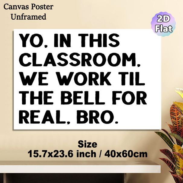 Classroom Motivational Quote Painting Poster, Bold Minimalist Black & White Text Poster, Inspirational Message To Boost Focus, Ideal For Classroom And_maomaolike.com