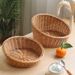 Fruit Basket Supermarket Rattan Display Woven Handmade Kitchen Snacks Household Slanted Round Storage_maomaolike.com