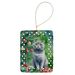 British Shorthair Cat By The Christmas Tree Porcelain Ornament Christmas Tree Hanging Decorations For Home Christmas Holiday, Rectangle, Gift, Multicolor_maomaolike.com