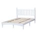 Wood Bed Frame With Spindle Headboard, Solid Rubber Wood Foundation With Wood Central Supports, 1000 Lb Capacity, Easy Assembly, No Box Spring Needed, Full- White_maomaolike.com