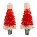 Lighted Santa Hat Style Christmas Tree Set Of 2, 4ft Artificial Tree With Warm White Lights, Christmas Tree For Decoration Inside And Outside_maomaolike.com