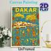 Dakar Senegal Folk Style Painting Poster, Vibrant Ethnic Art Scene Poster, Captures Authentic Local Village & Waterfront Life, Ideal For Home Wall_maomaolike.com