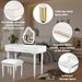 40" Modern Vanity Table Set With Mirror Touch Screen Lighted Mirror, Dressing Table And Cushioned Stool Set With 2 Large Drawers, White_maomaolike.com