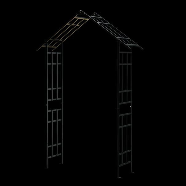 Metal Garden Arch With Adjustable Width W42.52''~W78.15'' Climbing Plants Support Rose Arch Outdoor Black_maomaolike.com