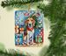 American Foxhound Christmas Reindeer Porcelain Ornament Christmas Tree Hanging Decorations For Home Christmas Holiday, Rectangle, Gift, Multicolor_maomaolike.com