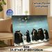 Nighttime Elderly Assembly Painting Poster, Soft-toned Nostalgic Figurative Poster, Starry Moonlit Outdoor Gathering Scene, Delivers Tranquil Cultural_maomaolike.com