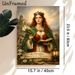 St. Dymphna (Patron Of Anxiety & Mental Peace) Religious Painting Poster, Classic Realistic Sacred Figure Poster, Serene Spiritual Decor For Mental_maomaolike.com