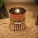 Indoor Rattan Water Fountain With LED Light - 16.9 Inch High Round Floor Zen Fountain For Home, Living Room, Yoga Room, Office And Porch Decor_maomaolike.com