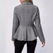 women's lapel jacquard ruffle slim double breasted temperament office blazer for women_maomaolike.com