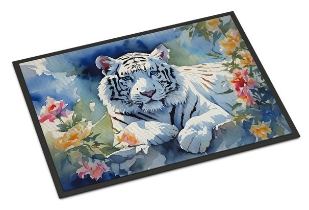 White Tiger Doormat Front Door Mat Indoor Outdoor Rugs For Entryway, Non Slip Washable Low Pile, 24H X 36W_maomaolike.com