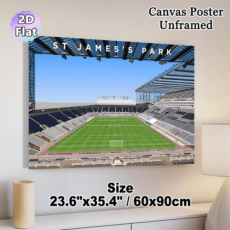 St James's Park Football Stadium Painting Poster, Vibrant Illustrated Stadium Scene Poster, Eye-catching Sports-themed Decor Perfect For Home, Sports_maomaolike.com