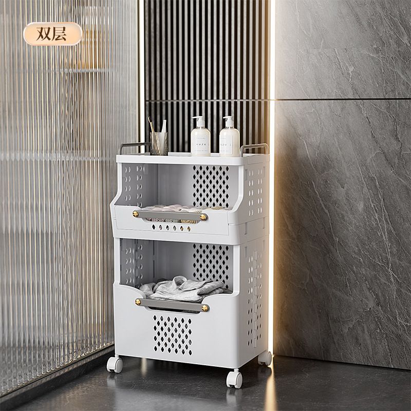 Laundry Basket Bathroom Foldable Dirty Clothes Storage Basket Wall Hanging Shelf_maomaolike.com
