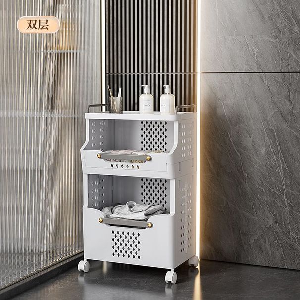 Laundry Basket Bathroom Foldable Dirty Clothes Storage Basket Wall Hanging Shelf_maomaolike.com