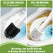 Rechargeable Electric Toilet Brush, 3 Replaceable Heads Silicone Bristle Disposable, Cordless Toilet Scrubber With Base, No Dead Angle Cleaning_maomaolike.com