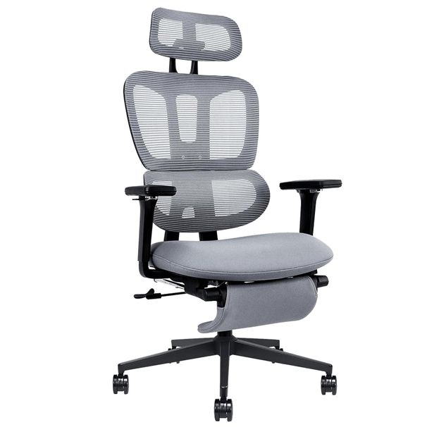 Multi-functional Ergonomic Mesh Office Chair With Adjustable Armrest,Footrest,Lumbar Support, 360° Silent Wheels,Headrest For Home & Office_maomaolike.com