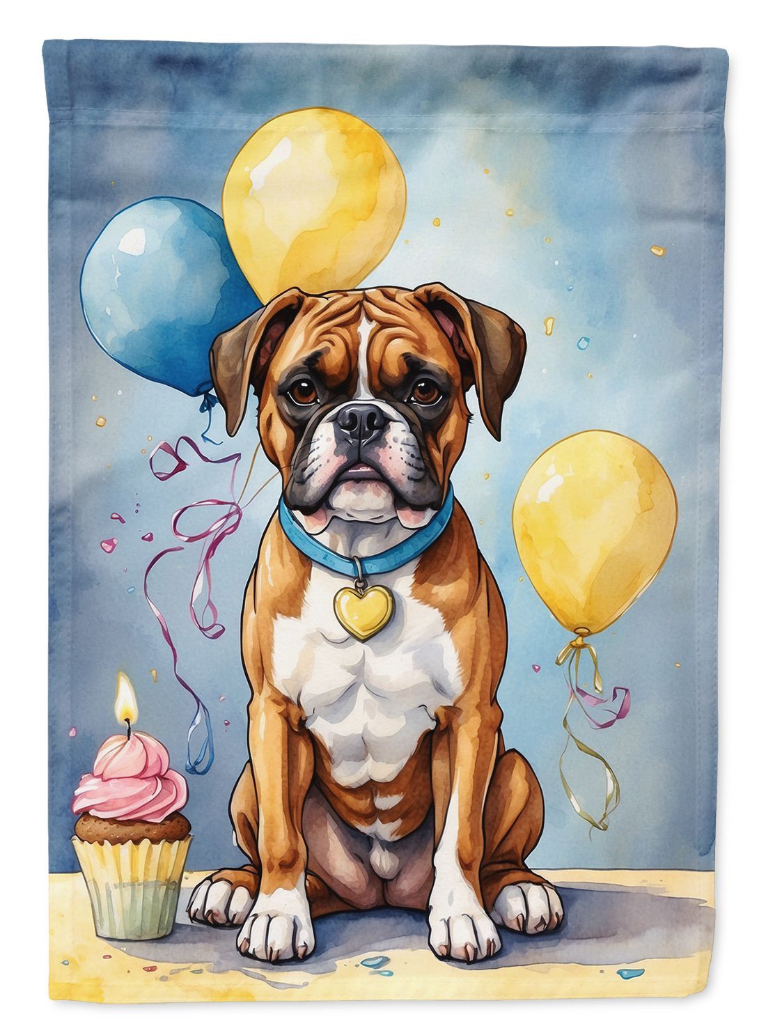 Boxer Happy Birthday House Flag Large Porch Sleeve Pole Decorative Outside Yard Banner Artwork Wall Hanging, Polyester, House Size, Multicolor_maomaolike.com