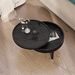 Modern Round Wood Rotating Tray Coffee Table With Storage & Metal Legs_maomaolike.com