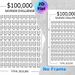 $100,000 Savings Challenge Painting Poster, Minimalist Numbered Envelope Chart Poster, Practical Tool To Track Savings Progress, Suitable For Home And_maomaolike.com