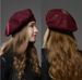 Hot Sale new Women's Hat Fashion Solid Color Wool Knitted Berets With Rhinestones Ladies Beanie Beret Black wine red cap female_maomaolike.com