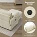 146.9" L-shaped Sofa Sectional Sofa Couch Pull-out Sofa Bed With A Movable Storage Ottoman, A Storage Chaise Lounge And Two USB Ports For Living Room_maomaolike.com