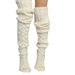 Autumn And Winter Solid Color Hollow Mesh Long Tube Over The Knee Pile Socks Women's Knitted Socks_maomaolike.com