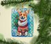 Corgi Christmas Porcelain Ornament Christmas Tree Hanging Decorations For Home Christmas Holiday, Rectangle, Gift, Multicolor_maomaolike.com