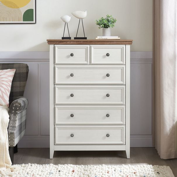 Modern 6 Drawers Dresser 6 Drawers Cabinet,Chest Of Drawers Closet Organizers And Storage Clothes Storage Drawers Cabinet For Living Room, Farmhouse Dresser Organizer BEIGE_maomaolike.com