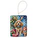 Cockapoo Christmas Reindeer Porcelain Ornament Christmas Tree Hanging Decorations For Home Christmas Holiday, Rectangle, Gift, Multicolor_maomaolike.com