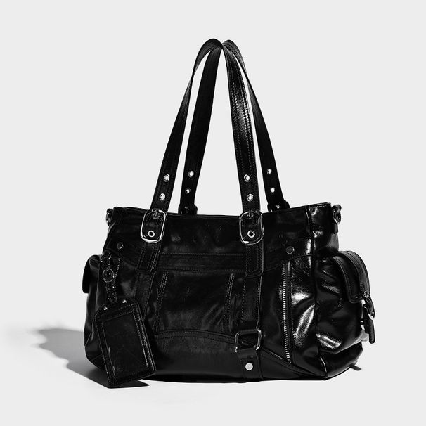 2026 Fashion Handbag For Women, Niche Hot Girl Style Motorcycle Bag, High-End Large Capacity Single Shoulder Crossbody Tote Bag_maomaolike.com