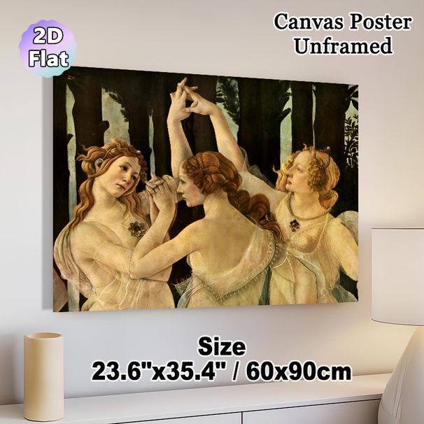 Three Graces Themed Painting Poster, Classic Renaissance-style Elegant Dancing Female Figures Poster, Timeless Artistic Piece Ideal For Living Room_maomaolike.com