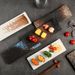 Japanese BBQ Meat Rectangular Sushi Hot Pot Dish Ceramic Dinner Restaurant Special Commercial Plate_maomaolike.com