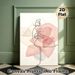 Abstract Face Line Art Painting Poster, Minimalist Single-Line Face With Soft Pink Geometric Shapes Poster, Sleek Elegant Aesthetic For Living Room_maomaolike.com