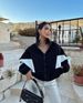 Women's Clothing Autumn and Winter Hot Style Loose Casual Versatile Top Long Sleeve Color Block Stand Collar Jacket for Women_maomaolike.com