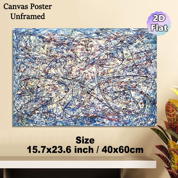 Abstract Expressionist Painting Poster, Vibrant Swirling Lines & Mixed Color Splatters Poster, Artistic Abstract Design Brings Unique Visual Appeal_maomaolike.com